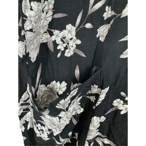 Spritual Gangster Maya Black 3/4 Sleeve Floral Kimono Cardigan One Size Pocket - Picture 6 of 10